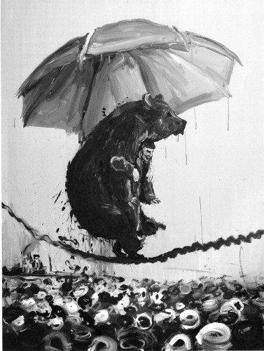 bear on wire